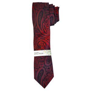 Alfani Spectrum Tie Men's Red Black Paisley Silk Casual Business Classic NWT